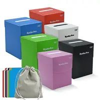 Paquete de 6 cajas de baraja PTCG con más de 100 fundas organizadoras de almacenamiento para juegos de cartas comerciales con 6 divisores y bolsa de dados para tarjetas deportivas MTG TCG