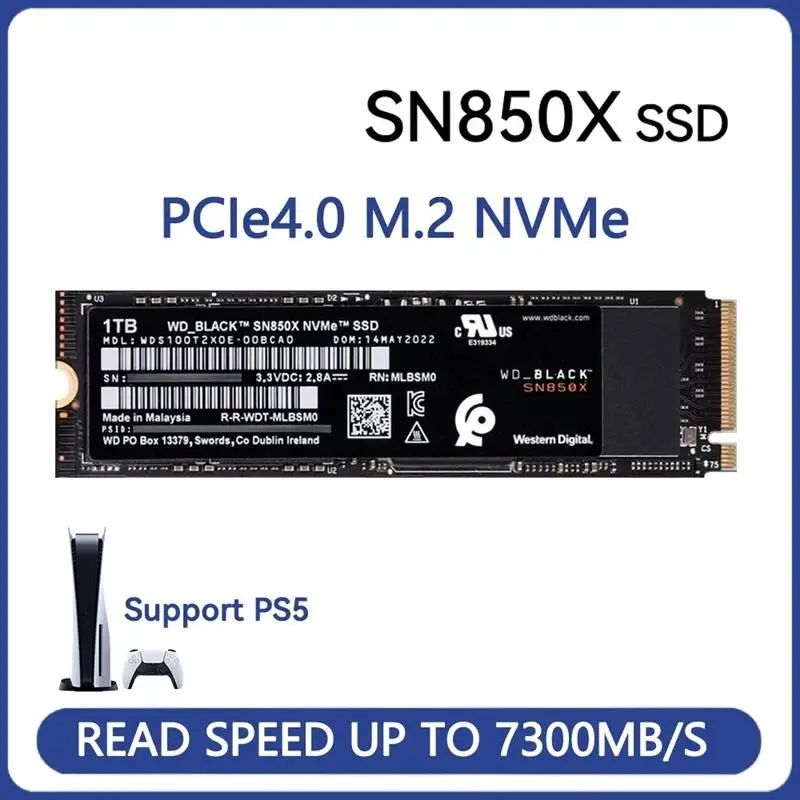 Top SN850X Game Drive NVMe SSD 1TB 2T Internal Solid State Drive PCIe 4.0 M.2 2280 Works with Playstation 5