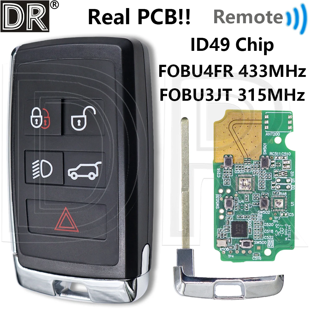Great ID49 Chip 315/433MHz KOBJXF18A PEPSFOB Keyless Go Car Remote Key For Land Rover Velar Range Discovery Jaguar 2017-2022