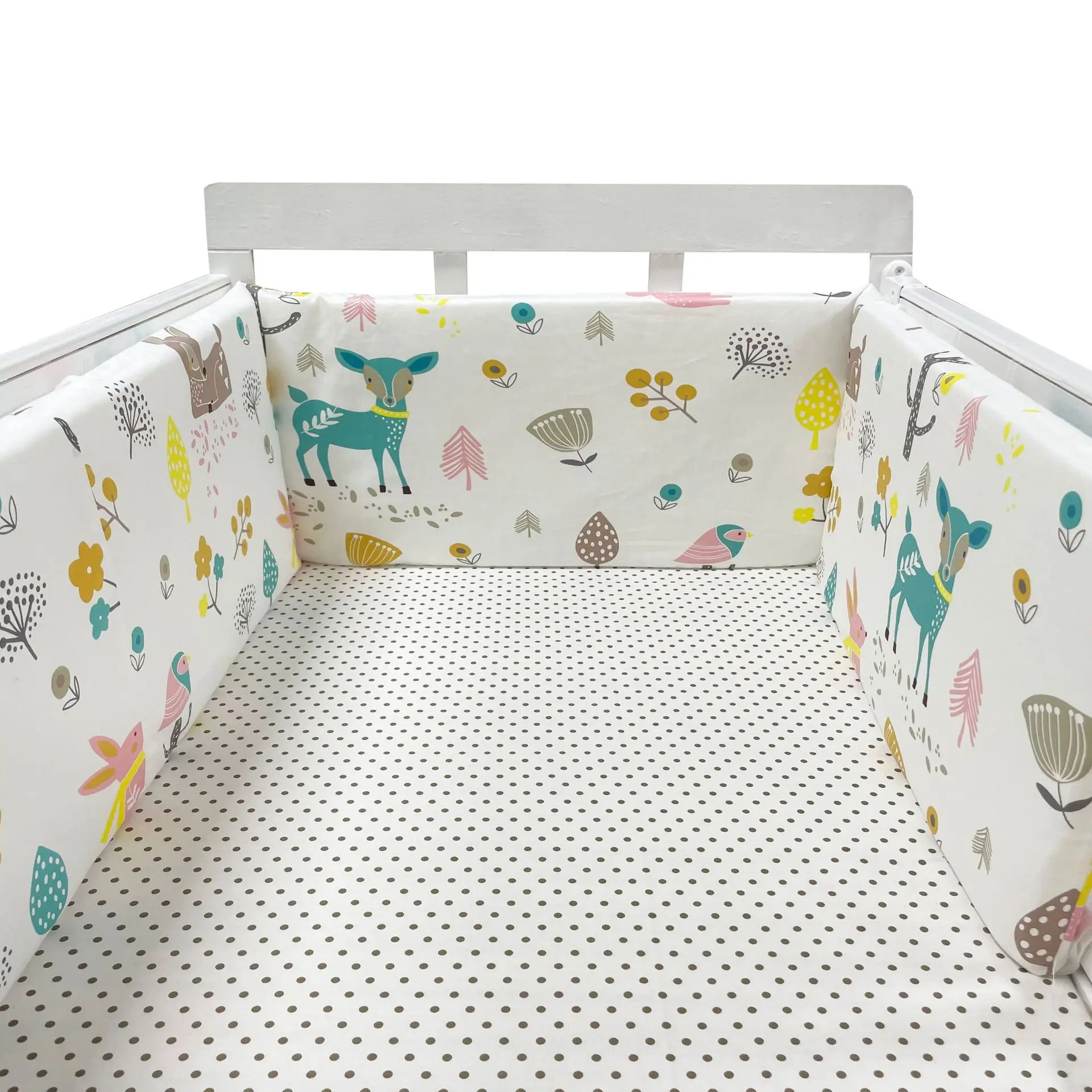 Nordic Sterren Babybed Dikker Bumpers Rits Ontwerp Een stuk Wieg Rond Kussen Cot Protector Kussens 200*30 CM