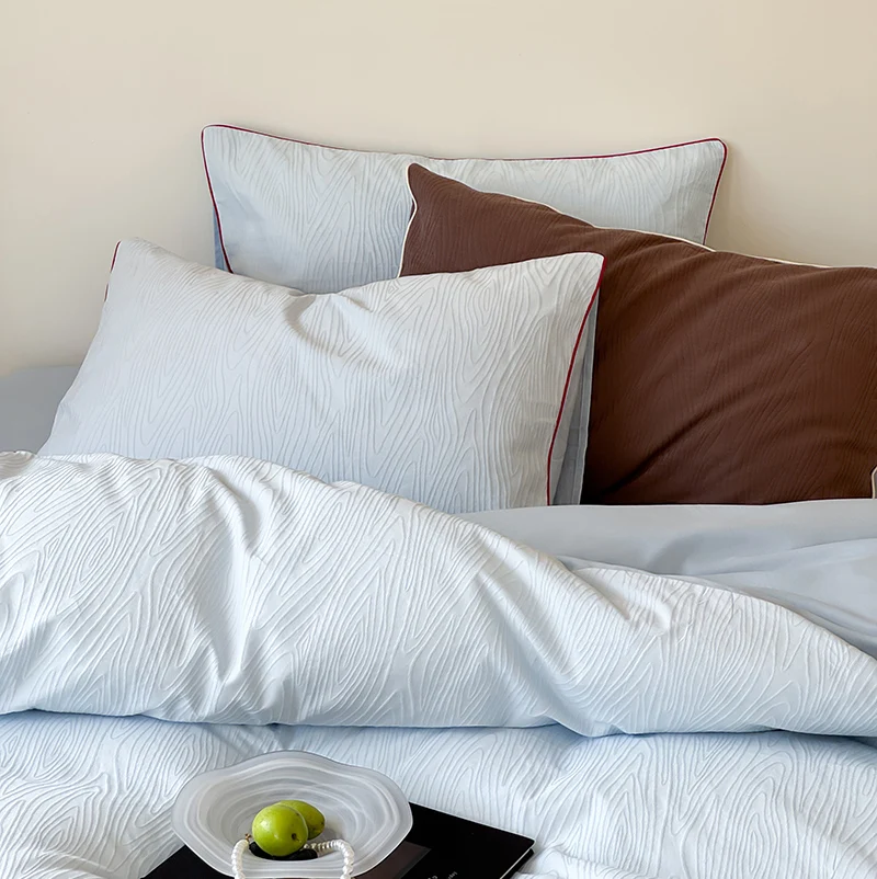 2026 New Bedding Set, High-quality 100% Cotton Combed, Jacquard Yarndyed Duvet Cover Set, King Queen Size for Home Bedroom Decor