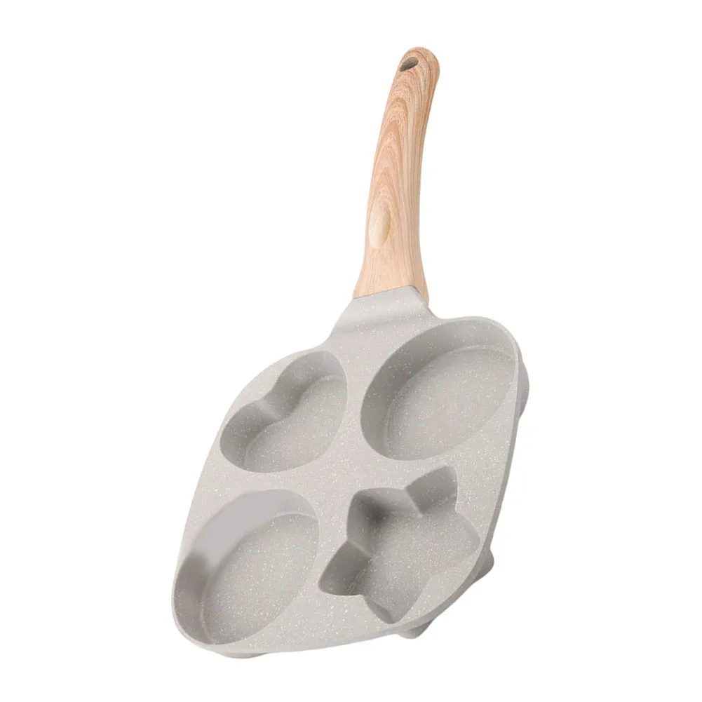 4-Cup Frying Pan Designed for Eggs Burgers Pancakes with Heat-Resistant Wooden Handle and Warping-Resistant Base