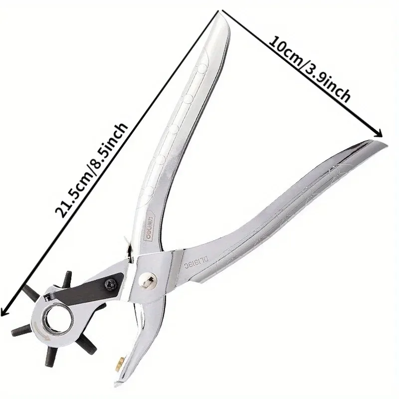 1PC 9-inch Punch Pliers 0-4mm Belt Watch Belt Paper Hole Punch Six Kinds of Aperture Adjustable Diameter Belt Punch