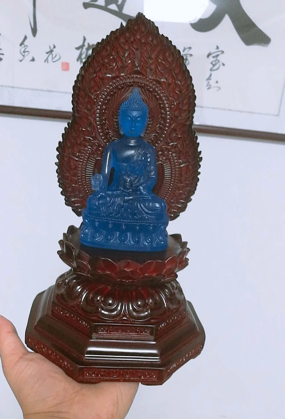 29CM Large HOME office GOOD Buddha Bless Greco-Buddhist + base statue efficacious talisman Decorate