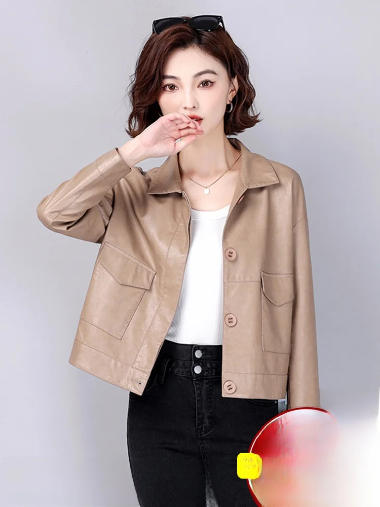   寧本革ジャケット レディース オルト スレ 2025 新作 春秋 ファッション バイク用 シープスキンジャケット スモールコート