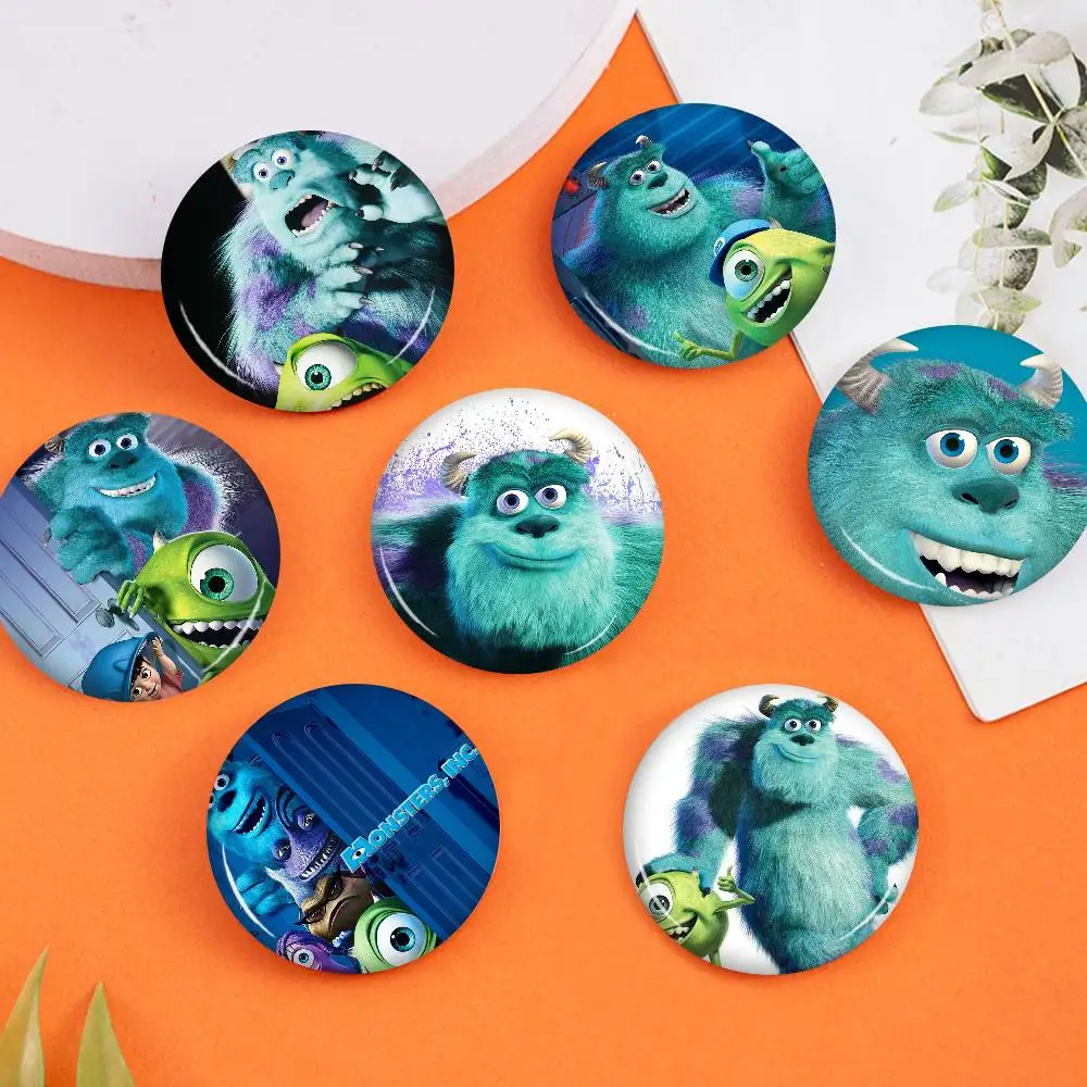 

Animated Movie M-Monsters I-Inc Creative Pins Funny Faces Round Snap-in Brooch Badge Backpack Hat Accessories Jewelry Gifts