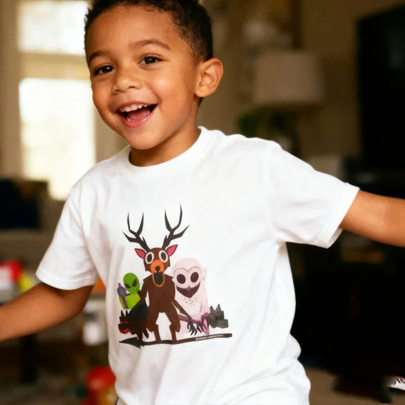 99 Nights in The Forest Inspired Deer Owland Alien Funny Game Tee Perfect for Nature Lovers Birthday Gifts Halloween Kids Tops
