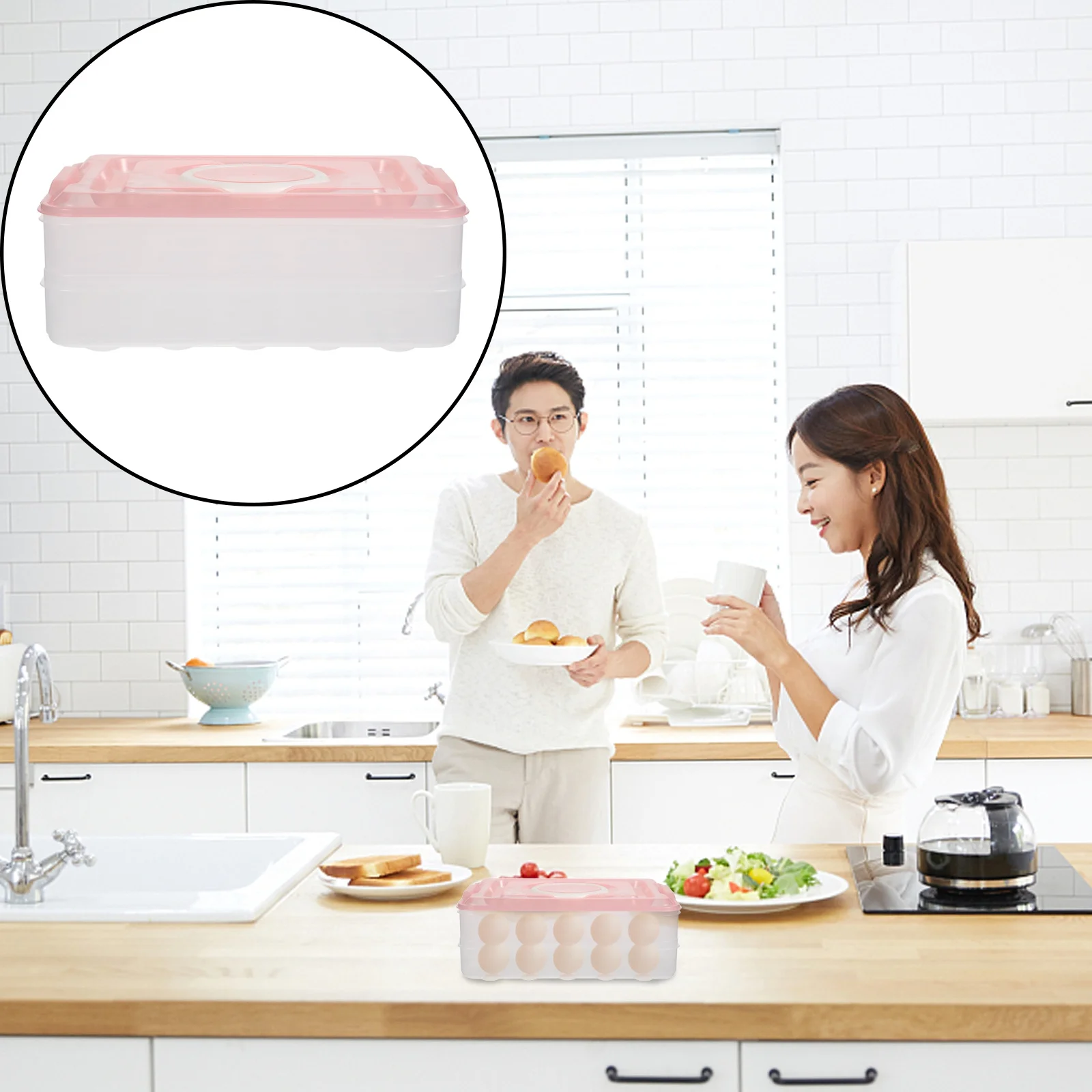 Organisateur de plateau à œufs avec couvercle, pour réfrigérateur, congélateur, garde-manger et Camping, stockage fiable des aliments, porte-œufs, boîte de conservation de la fraîcheur