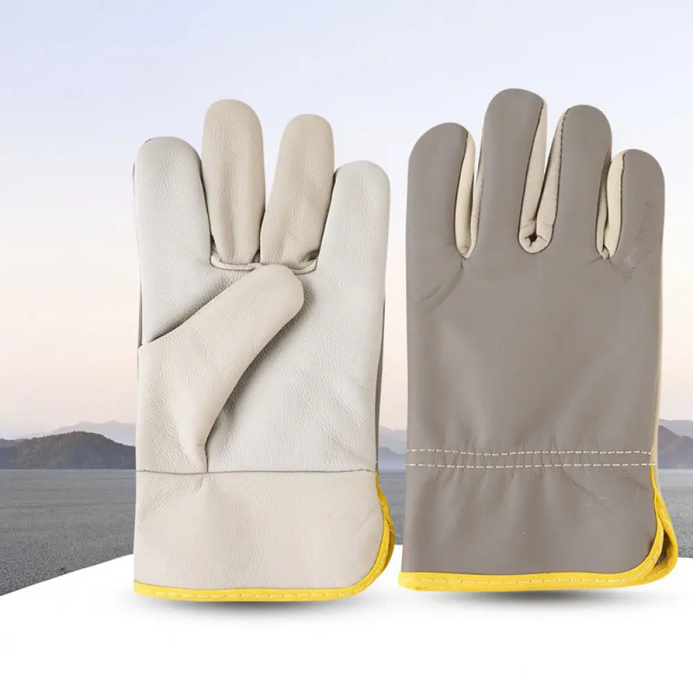 Short Cowhide Leather Welding Gloves Anti Abrasion Protection Gear For For Lianfang Professional Repair Construction