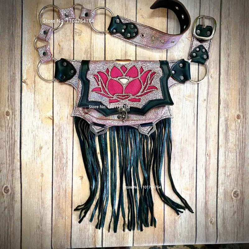 Medieval Gypsy Bohemian Tassel Pouch Bag Viking Pocket Belt Leather Wallet Steampunk Pirate Shaman Costume Accessory Cosplay