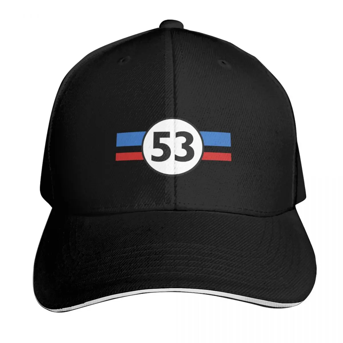 Herbie 53 Racing Car 1963s Circle Logo Baseball Cap Casual Daily Wear Quick Dry Performance Cotton Twill Breathable
