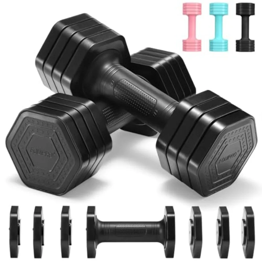 

Adjustable Dumbbell Set 4 in 1 Free Weights Dumbbells Set for Women Weights for Women at Home 2lb 3lb 4lb 5lb with TPU Soft Rub