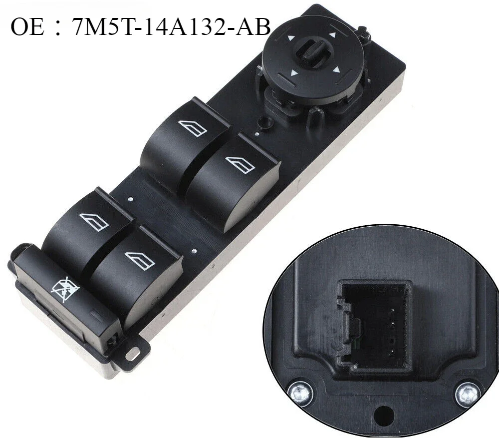 7M5T-14A132-AB Power Window Lifter Control Switch Button For Ford Focus MK2 Facelift (LV) 2005-2011 C-Max 3Pins Door Lock Parts