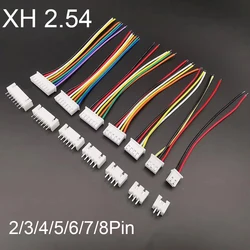 5Sets JST XH 2.54mm 2P 3P 4P 5P 6P 7P 8Pin Male Female Plug Socket Wire Cable Connector xh2.54 26AWG 10CM 20CM