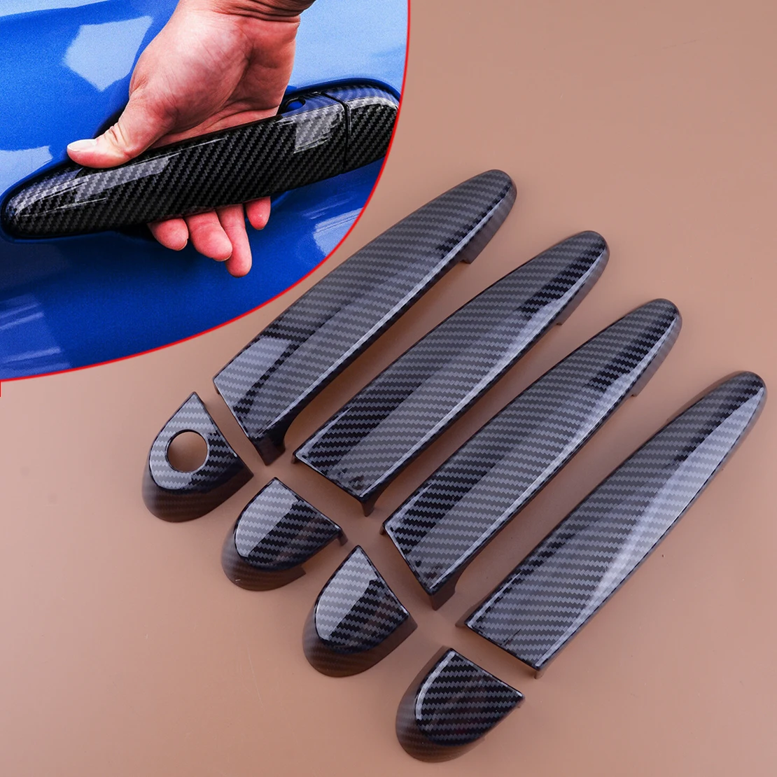 

Набор накладок на внешнюю переднюю заднюю левую и правовую дверную ручку из углеродного волокна, подходит для BMW X5 E70 X6 E71 2008-2012 2013 LHD