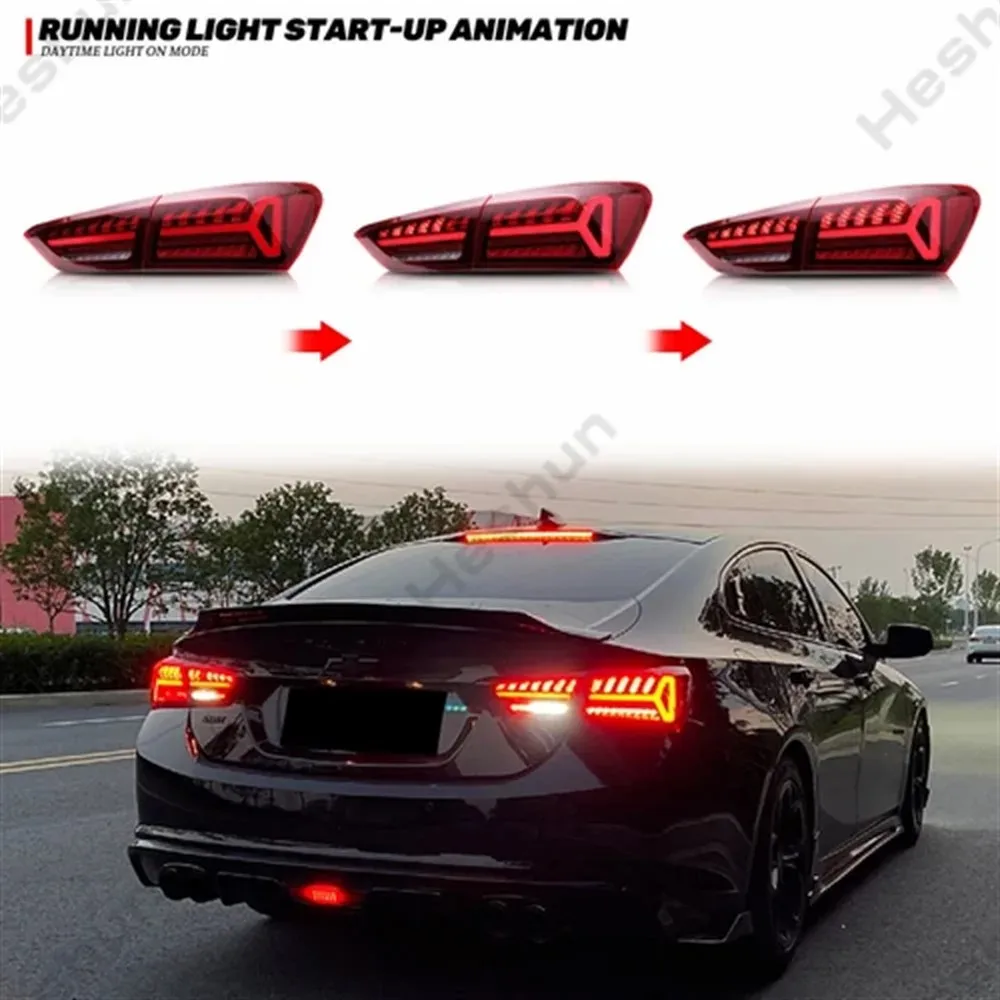 Pair LED Taillight For Chevrolet Malibu XL 2016 2017-2019 Taillamp Turn Signal Sequential Brake Lamp Rear Assembly Reverse Light