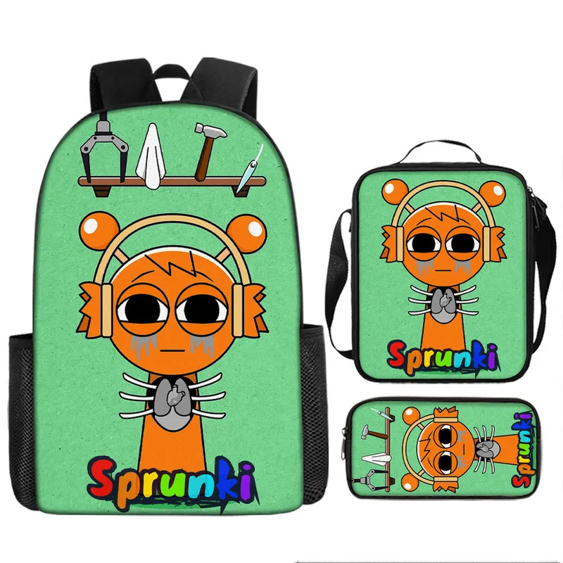 1/3 pçs sprunki mochila 15 polegada sprunki bookbag incredibox mochila dos desenhos animados única camada sprunki mochila para estudantes mochila