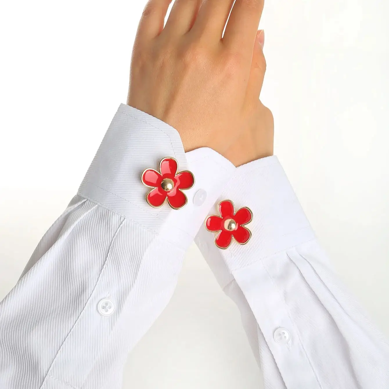 

2pcs Button Cover for Shirt Fashion Cufflink Clip Clothing Accessory Metal Cuff-link No Sewing Button Handmade DIY Festival Gift