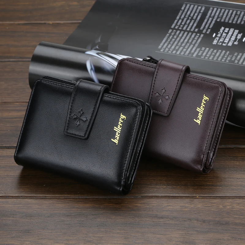 Trendige Herren-Geldbörse mit Schnalle, kurze Geldbörse im schlichten Street-Style, modisches Herren-Accessoire mit mehreren Kartenfächern, multifunktionale Herren-Geldbörse mit großem Fassungsvermögen. – Detail 17