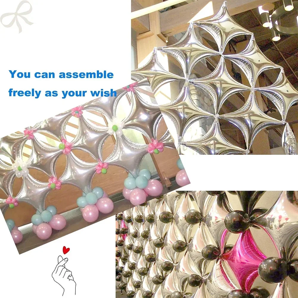 20Pcs Star Balloon Set, Modern Aluminum Silver Party Decorated Balloons