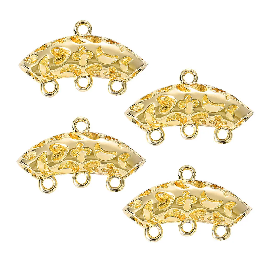

4Pcs Fine Workmanship Metal Pendants for DIY Earrings and Necklaces Golden Alloy Charm Set Jewelry Making Craft Supplies