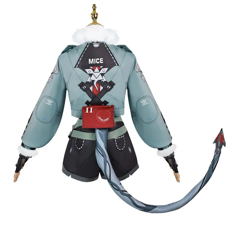 Zenless zona zero cosplay jogo zz jane doe trajes jaqueta superior shorts luvas cinto meias cauda headwear acessórios peruca conjunto hgi6