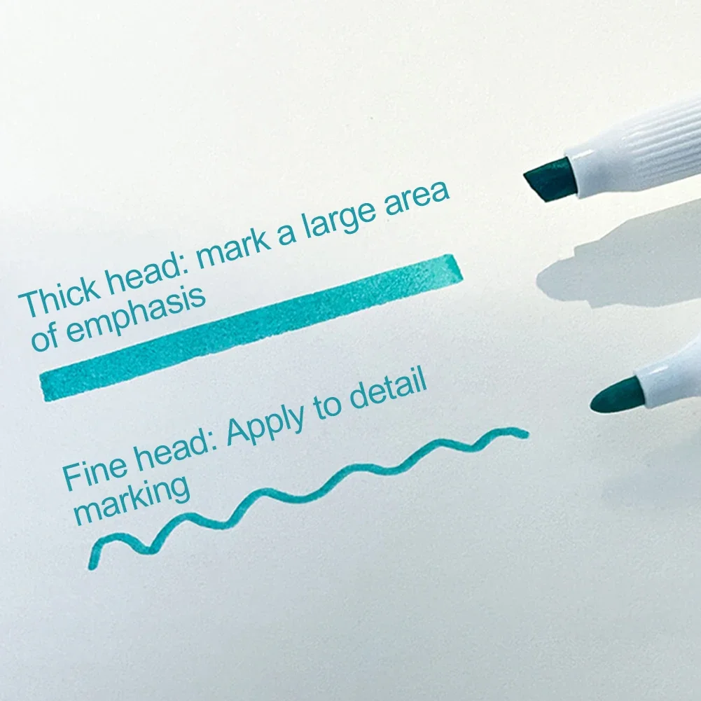 قلم هايلايتر برأسين ، علامة كاواي ، علامات ملونة للحلوى ، مدرسة ، مكتب ، أدوات مكتبية فنية