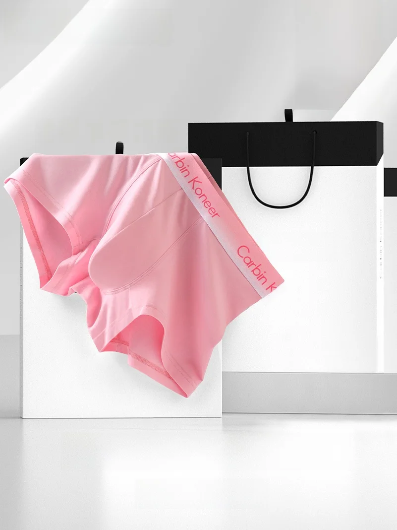 carbinkoneer-boyfriend-gift-pink-men's-underwear-pure-cotton-crotch-modal-boxer-briefs-new-sle-youth-suitable-comfortable
