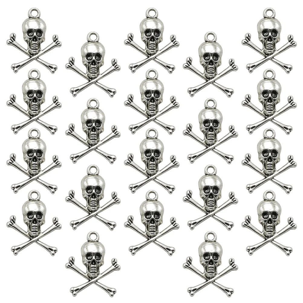 

20pcs Skull Head Alloy Pendant Charm DIY Jewelry Making Accessories Silver Color Necklace Bracelet Earrings Craft