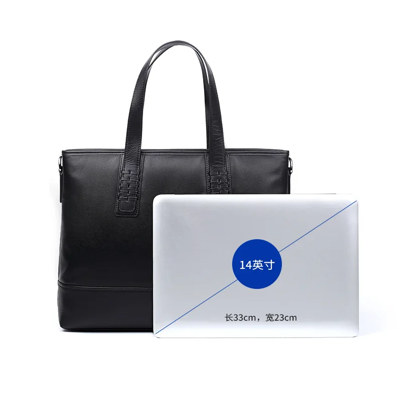Genuine Messenger Luxury Men Bag Fashion Bag Large Capacity Casual File Computer Briefcase Top Layer Cowhide Men's Handbag