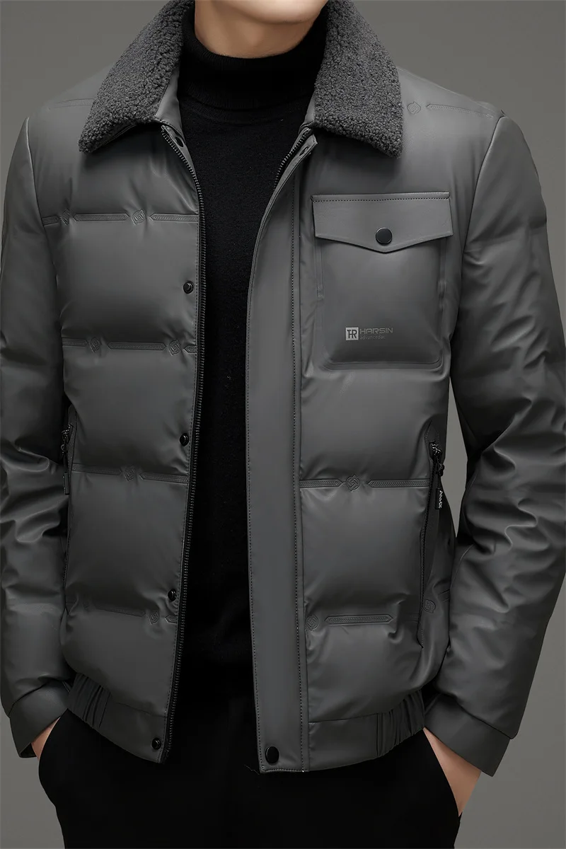 Chaqueta de plumón de pato para hombre, abrigo de estilo largo, parkas gruesas y cálidas, M-4XL, 2024