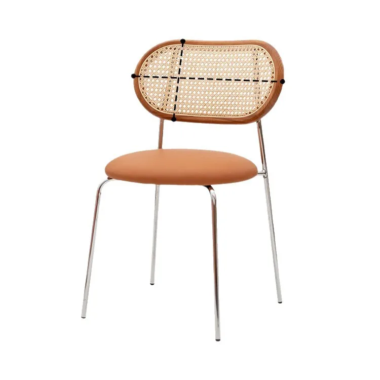 

Chair ins Internet celebrity Stainless steel dining chair Bedroom study Balcony Cafe Milk tea shop Back