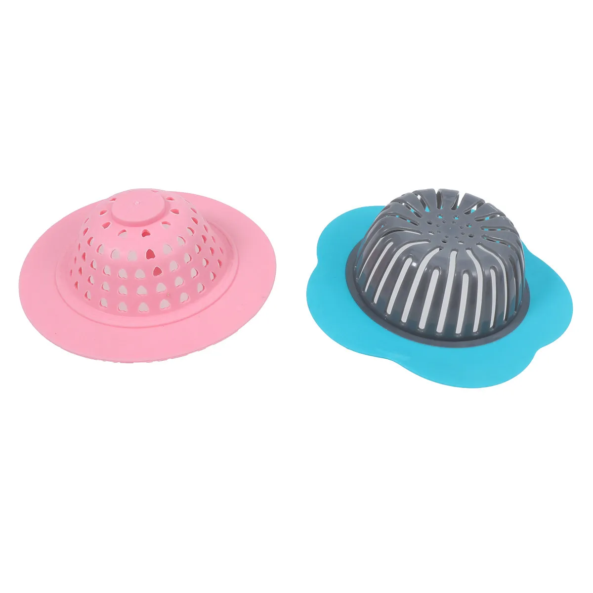 

6Pcs Silicone Kitchen Sink Drain Strainers Plastic Filter Nets Bathroom Floor Hair Catchers Anti-Clog Channel Covers Random