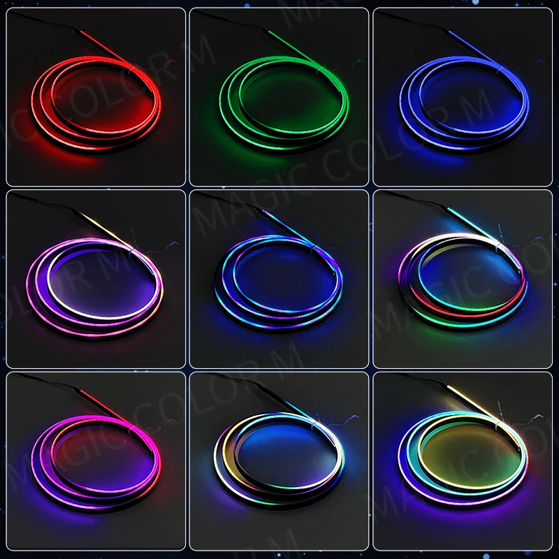 120cm 차량용 앰비언트 라이트 LED 인테리어 RGB 심포니 분위기 조명 USB 앱 제어 리모컨 테슬라 모델 3 Y S X용 썸네일 3