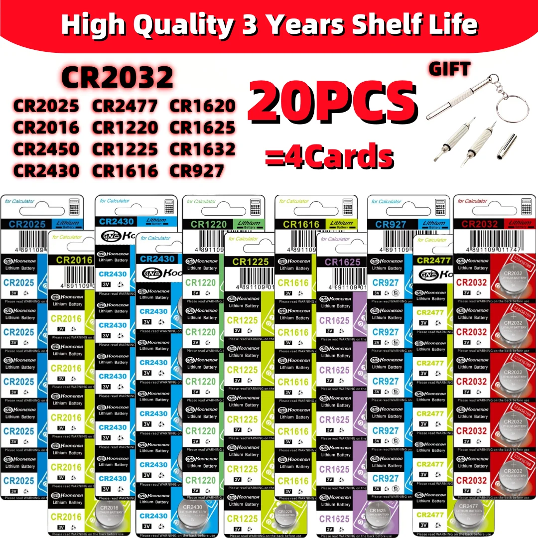 20 peças bateria cr2032 cr2032 pilas cr2025 cr2016 bateria cr1632 cr1220 cr1616 cr1620 cr1625 cr2450 cr2430 lr41 lr1130 lr43 lr44