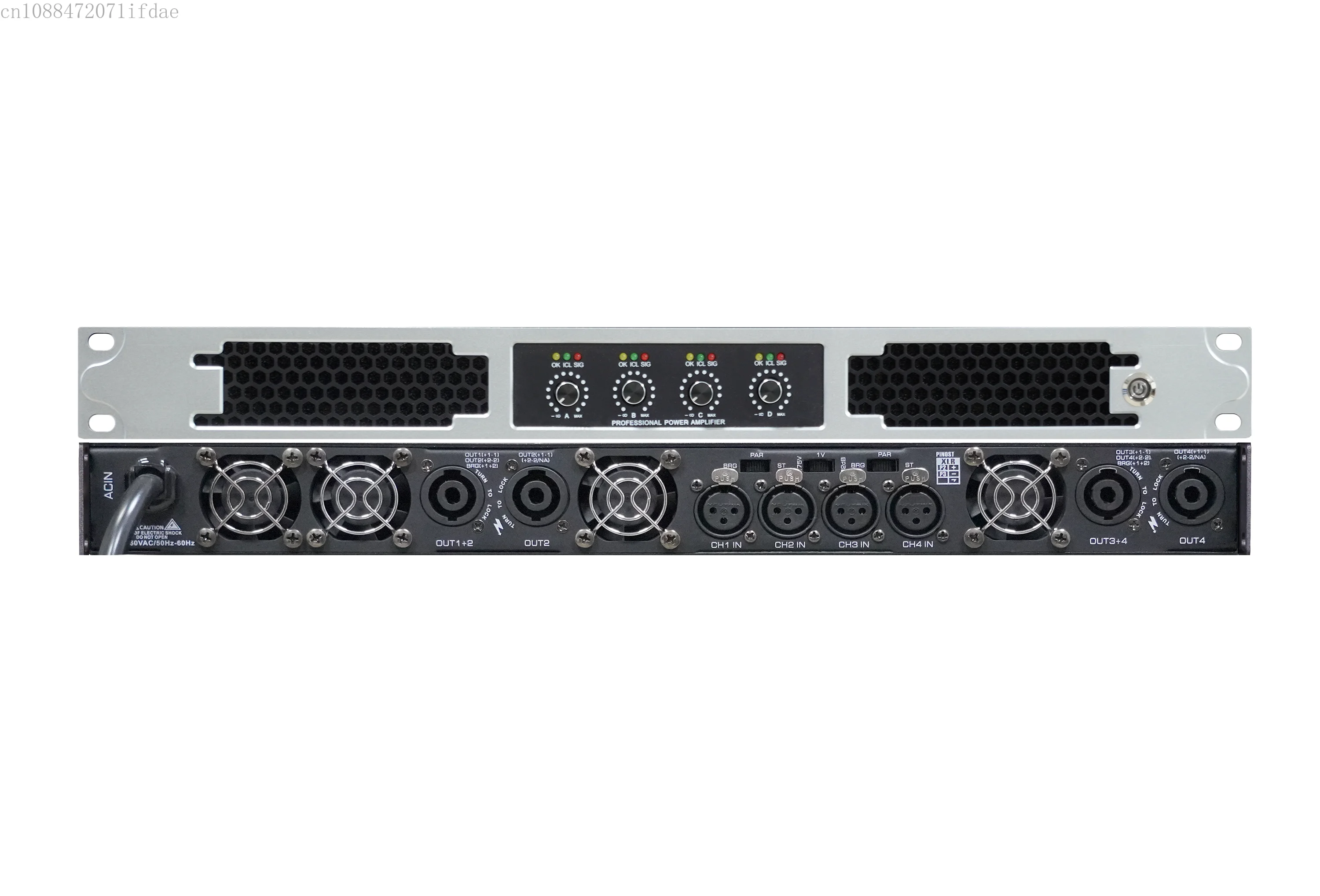 XTUGA fábrica vende directamente amplificador de 4 canales de potencia digital 1u Clase D de 1000w