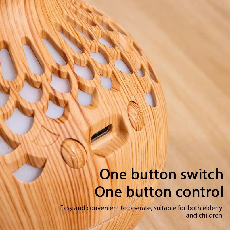 Wood Grain Mini Vase Air Humidifier USB Electric Ultrasonic Water Aroma Essential Oil Diffuser Home Room Fragrance Air Purifier image 5