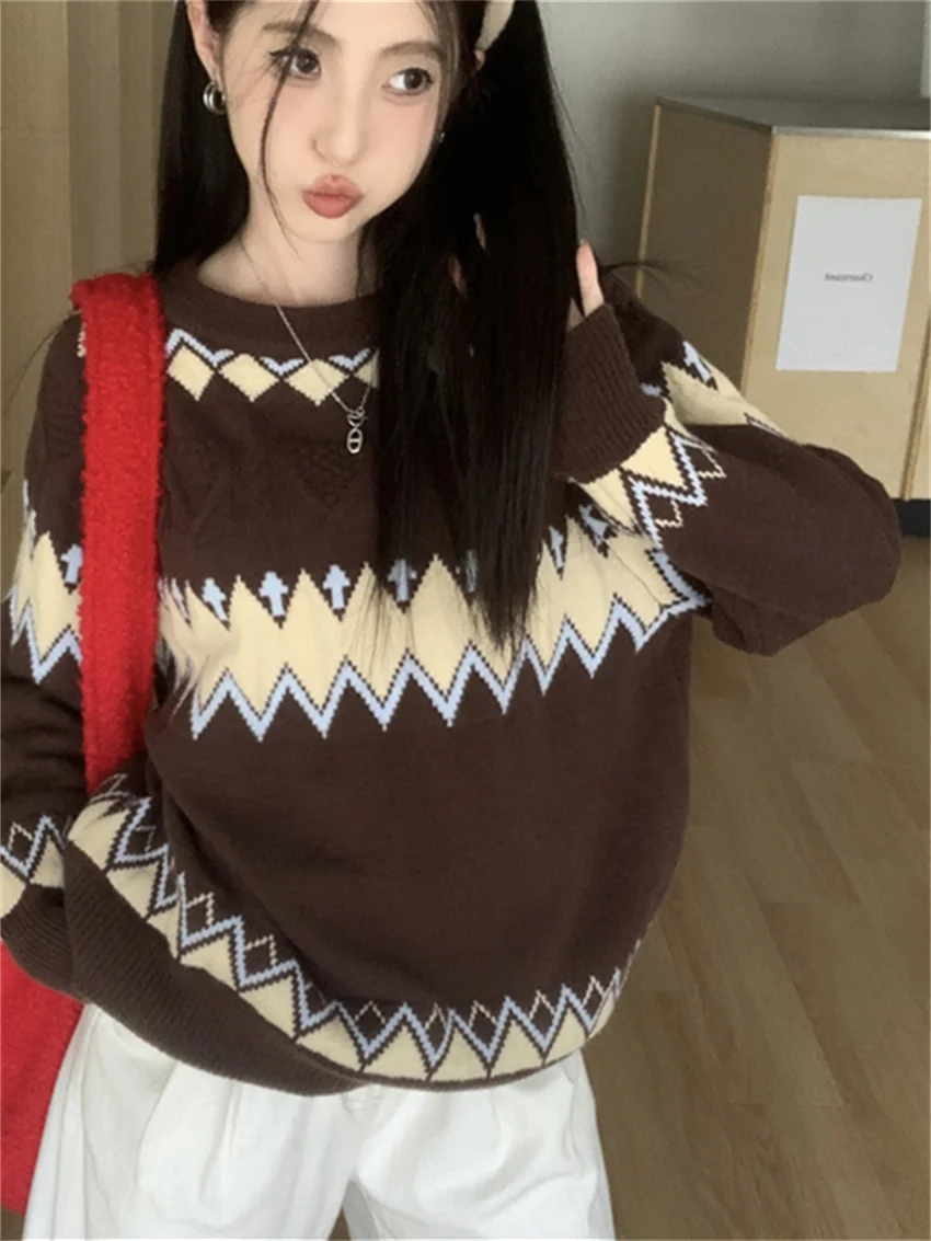 Alien Kitty Pullovers Vintage Casual Sweaters Knitted Chic All Match Sweet Slim Winter New Gentle Office Lady Pullovers