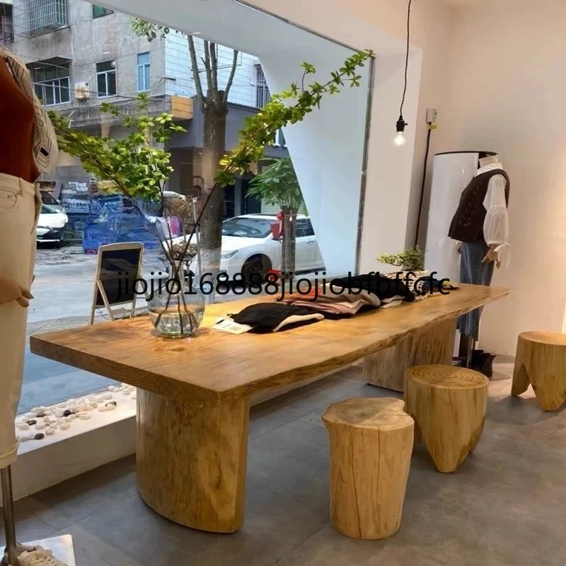 Suitable for   log table clothing store Nakashimadai display table
