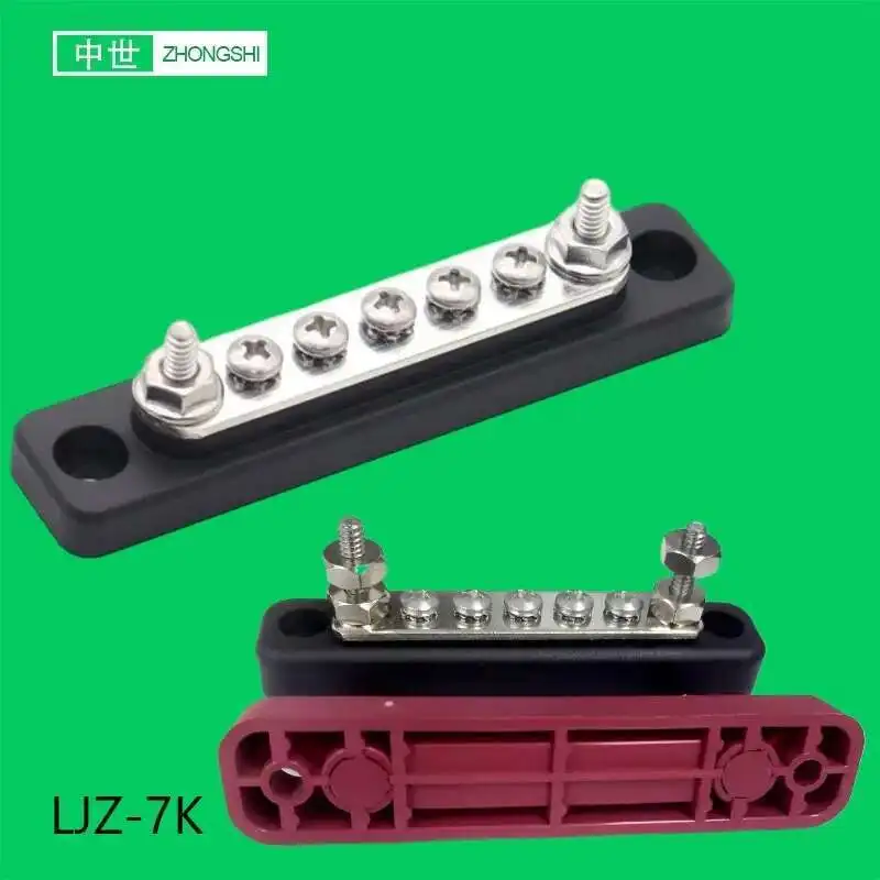 

LJZ-7K Electric Battery Busbar 5 Stud M8 Post Power Distribution Terminal Red Block 150Amp Connector For Automatic Marine