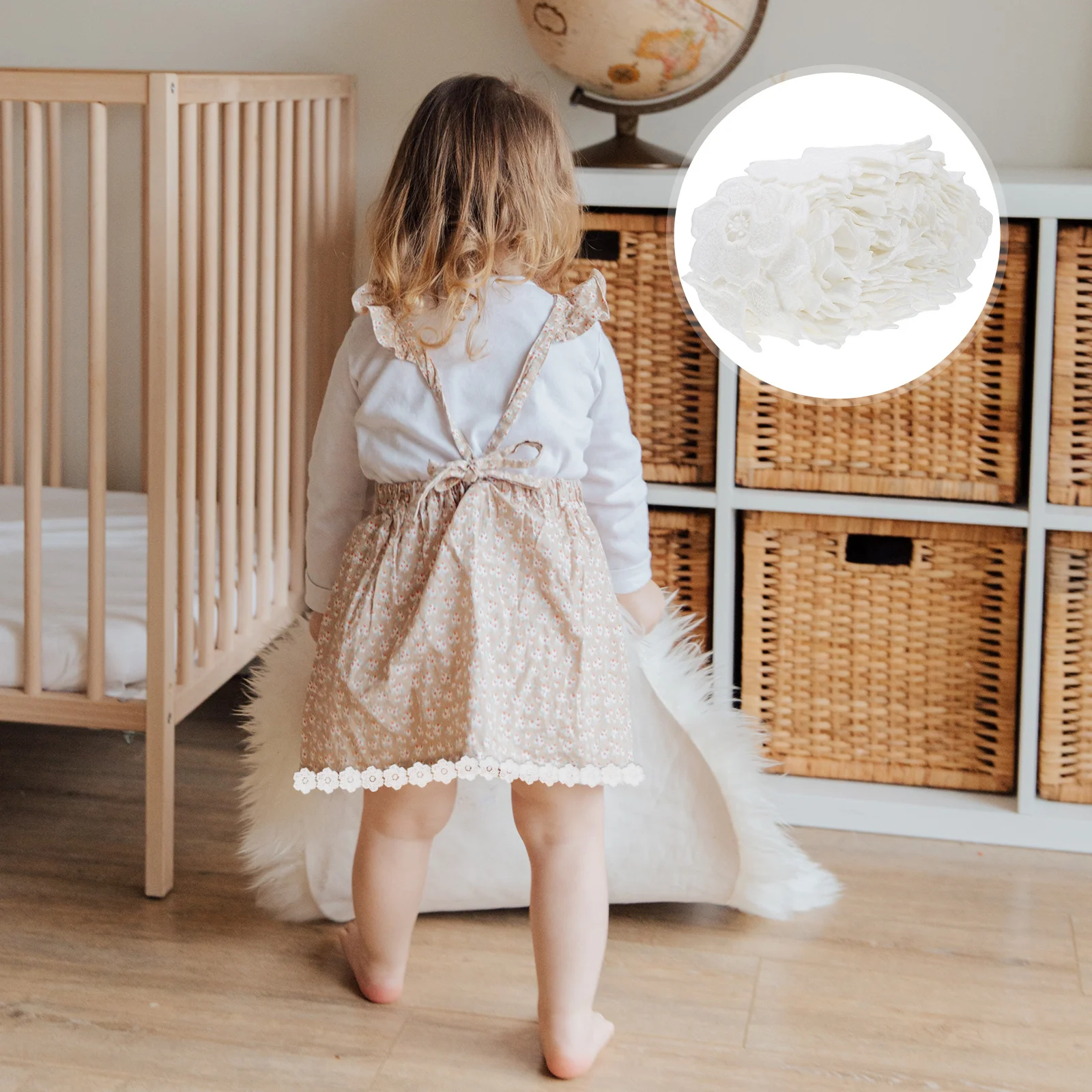 

1 Roll Embroidery Flower Lace Trim Milk Silk Decorative Ribbon DIY Sewing Craft for Bridal Wedding Dress Lace Trim