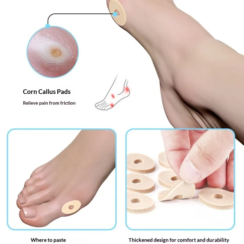 60pcs Self-Adhesive Callus Cushions for Feet, Corn Remover Pads for Toe Blister Bunion Wart Pain Relief Protective Gel Pads view 2
