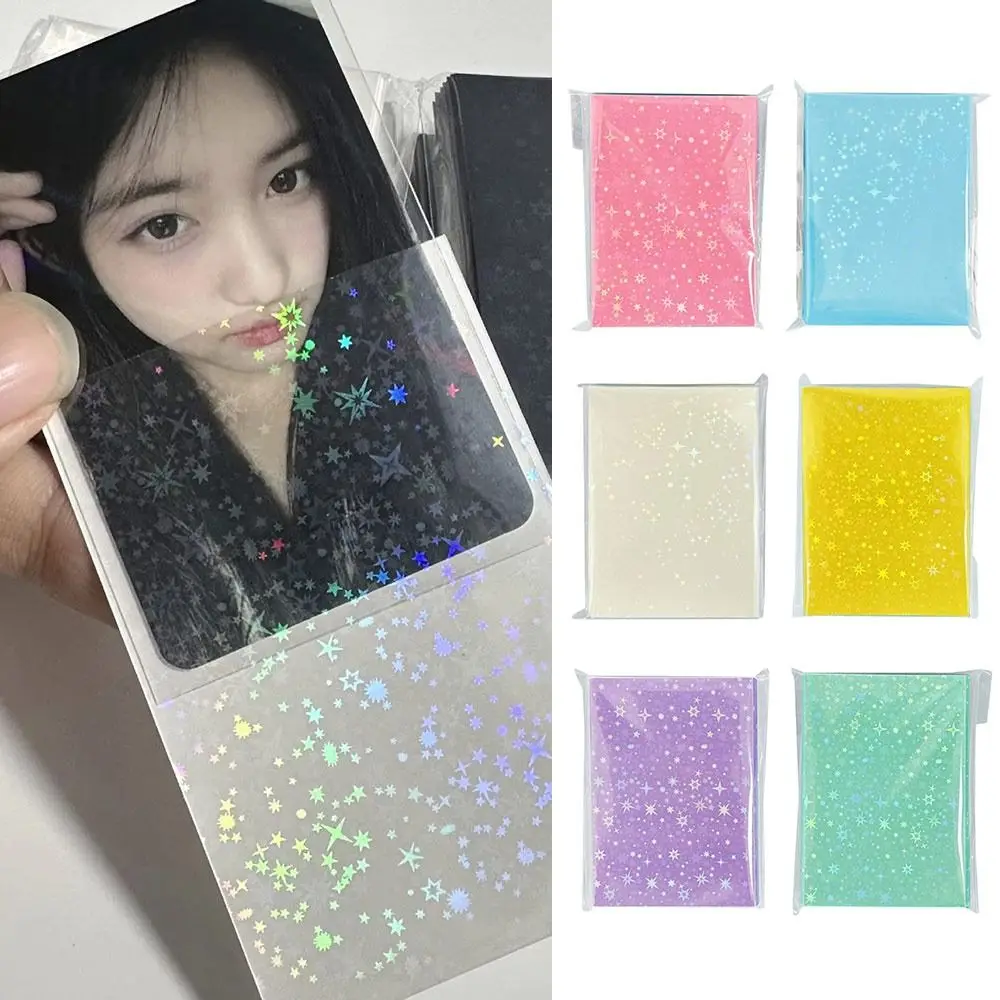 61x91mm Kpop Card Sleeves 3 Inch Game Cards Protector Photocard Holographic Protector Album Binder Star Frosted Card Cover