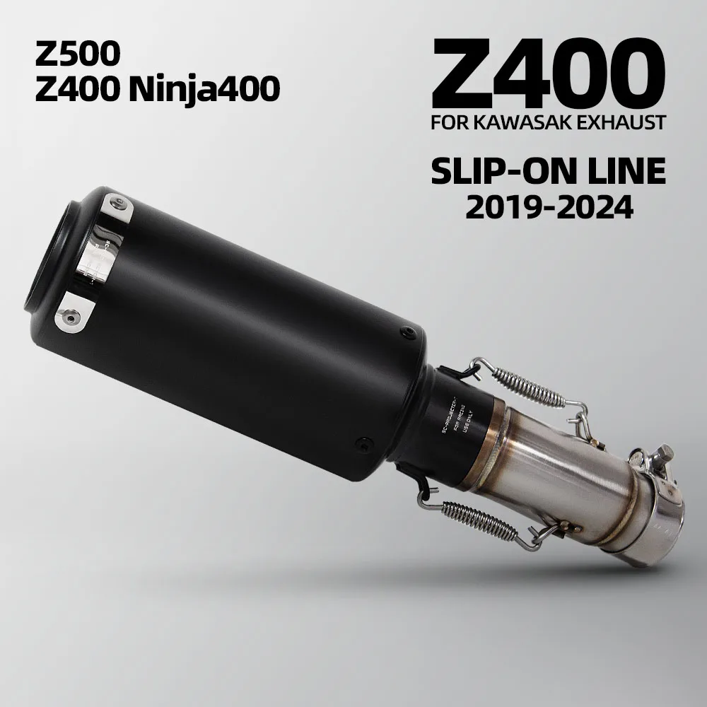 

For Kawasaki Ninja250 Ninja400 Ninja500 Ninja7 Z250 Z400 Z500 2017-2026 Motorcycle Exhaust Slip on Line Middle Pipe Muffler
