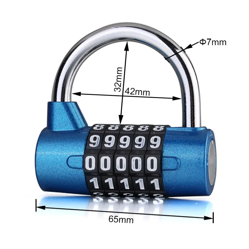 5 Dial Digit Number Combination Travel Password Lock Combination Padlock Zinc Alloy 5 Colors Coded Lock Security Safely Code New