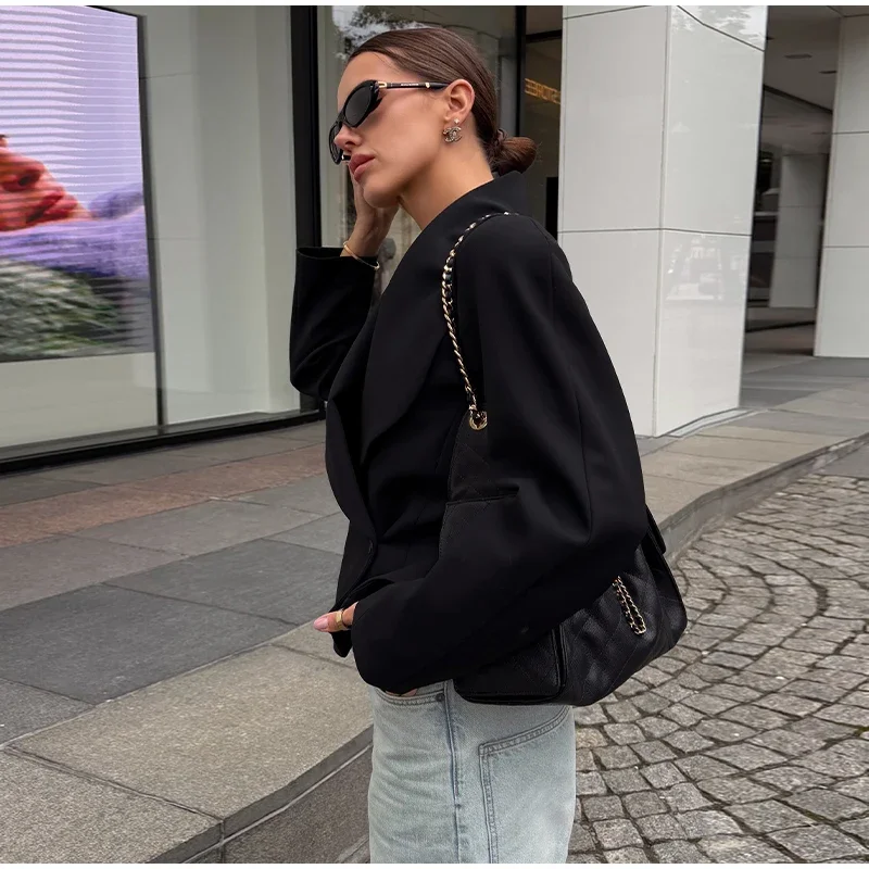 Damen-Hosen-Sets, V-Ausschnitt, Langarm, Taillenbetonende Asymmetrische Mäntel, Hochgeschnittene Plissierte Hosen, Schicke Büro-Outfits für Damen, Neuheiten – Detail 20