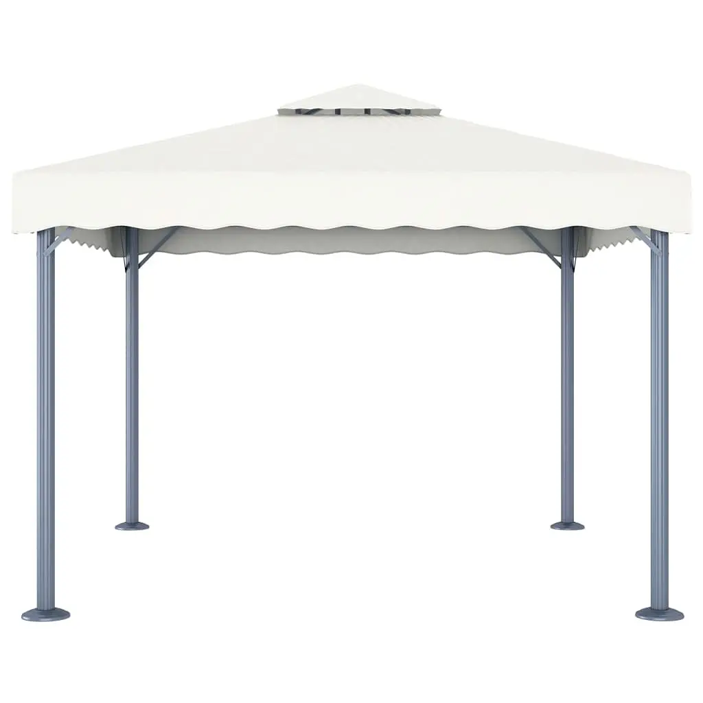 

Cream Aluminum Outdoor Gazebo 118x118 UV-Resistant Square Canopy Shelter Modern Backyard Patio Garden Deck, Customized