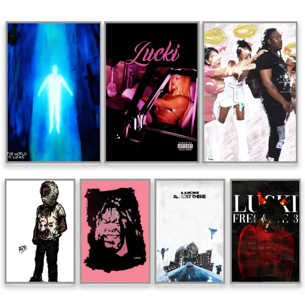 Affiche du rappeur WAKE UP LUCKI en PVC durable HD, imperméable et épaissi, pour la maison, l'hôtel, la chambre à coucher
