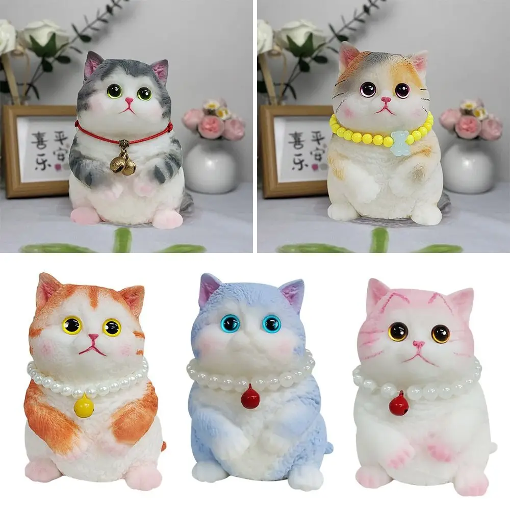 Big Squishy บรรเทาบีบของเล่นแมว Flocking พื้นผิวความวิตกกังวลผ่อนคลายแมว Squishy Fidget บรรเทาความเครียดของเล่นซิลิโคน