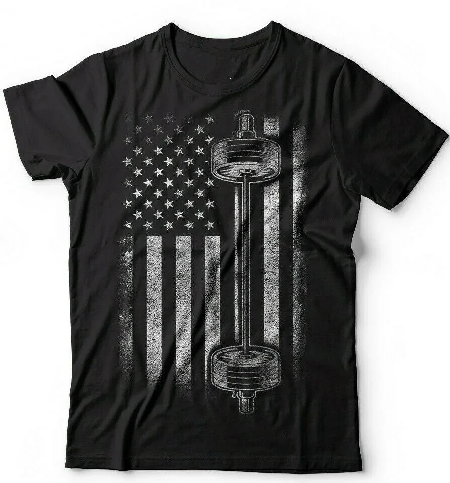 

American Flag Gym and Fitness T-shirt Bodybuilding Weight Lifting Shirt